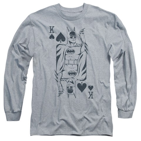 Dc-Bat Card - Long Sleeve Adult 18-1 Tee - Athletic Heather, 2X