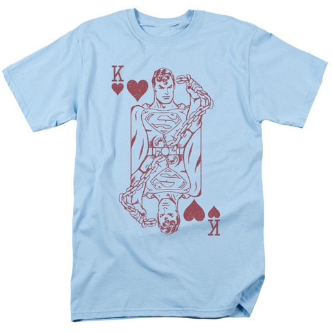 Dc-Super Card - Short Sleeve Adult 18-1 Tee - Light Blue- 2X