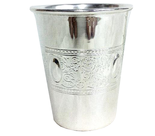 Picture of Elygant  58064 925 Silver Coated Mini Kiddush Cup with Oval Belt  2.5 in.