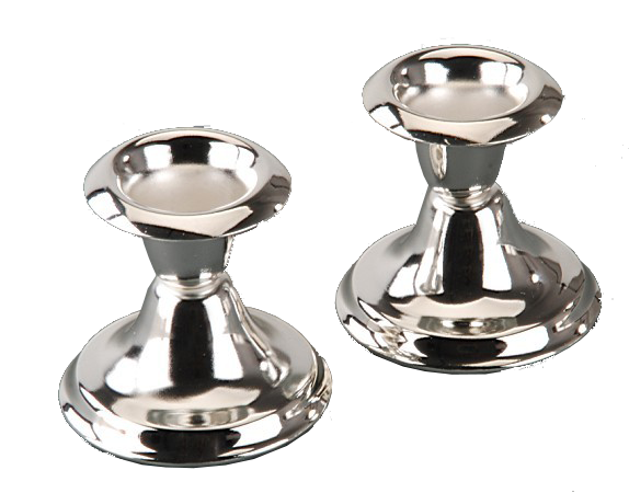 Picture of Nua Collection 58144 Silver Plated Mini Set Candlesticks  2.5 in.