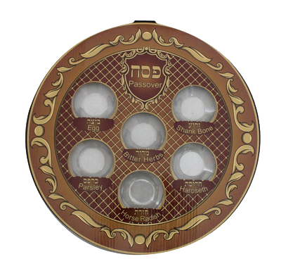 Picture of A&amp;M Judaica and Gifts 54749 Carton &amp; Plastic Inserts Seder Plate  12.5 in. - 5 Piece