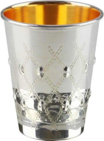 Picture of Elygant  58051T 925 Sterling Silver Coated Kiddush Cup with XP Design  5.5 oz &amp; 3 in.