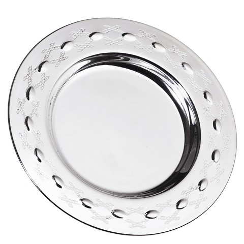 Picture of Elygant  58052C 925 Sterling Silver Coated Kiddush Tray with XP Design  5 in.