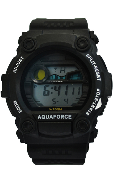Picture of Aquaforce 26-009 Multi Function Black Strap Watch with Protective Digital