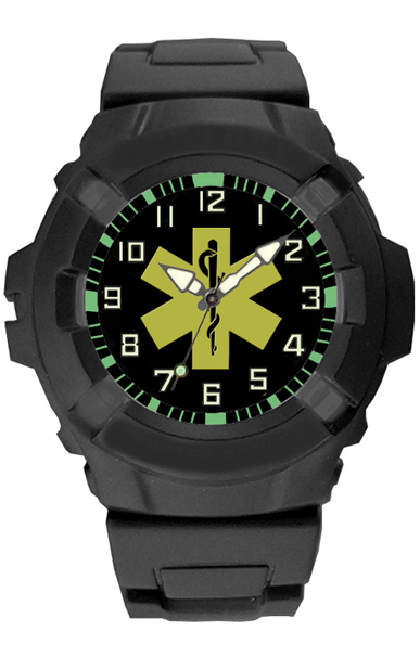 Picture of Frontier 24EMT Aquaforce Combat Black Strap Analog Watch with Black & Green Dial