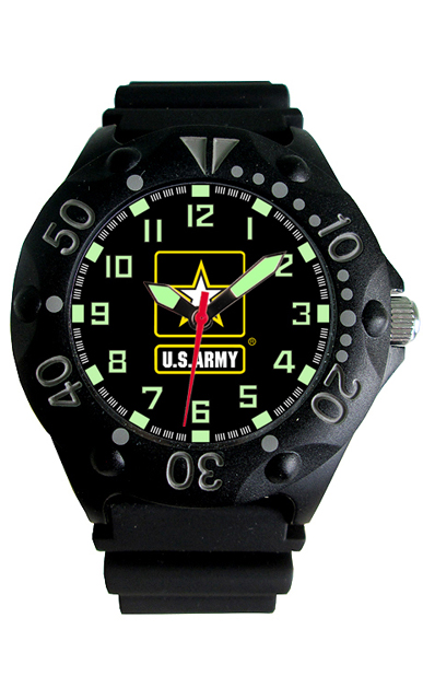 Picture of Frontier 52QB Aquaforce Plastic Fiber Case Rotating Bezel PU Strap Watch with Green Dial