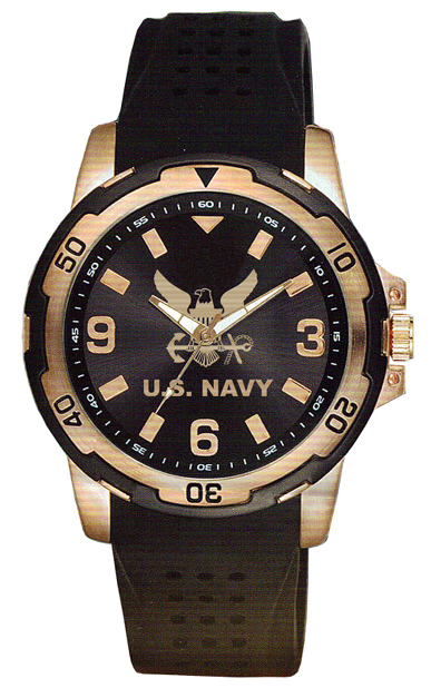 Picture of Frontier 54QC Aquaforce Silicon Strap Brass Case Catalog Watch with Black & Yellow Dial