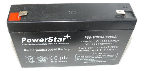 Picture of BatteryJack PS6-9-03 PowerStar UB670 6 V 9Ah Sealed Lead Acid Battery for Emergency Lights
