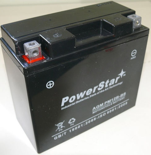 Picture of BatteryJack PM12B-BS-124 PowerStar PM12B - BS Battery Fits or Replaces Yamaha 600cc FZ6, R 2005 - 2010