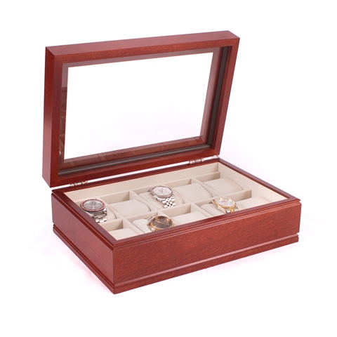 Picture of American Chest W10-C Commander Ten Watch Chest&#44; Solid Cherry