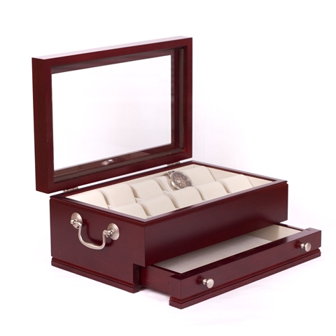 Picture of American Chest W1100-M Captain Ten Watch Chest & Mens Valet&#44; Mahogany