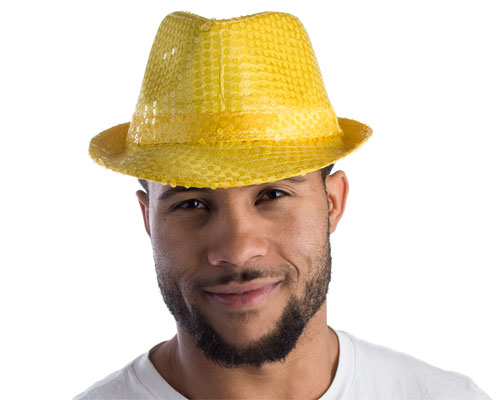 Sequined Fedora Hat Yellow
