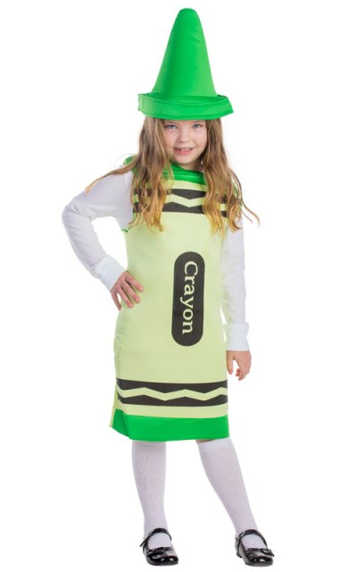 Green Crayon Costume, Small - Age 4 to 6