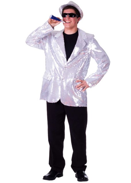 Picture of Dress Up America 736-S Adult Silver Sequined Blazer- Small