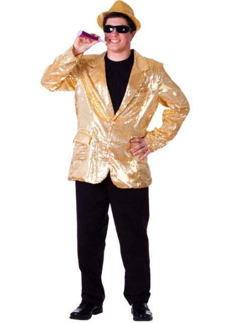 Picture of Dress Up America 738-L Adult Gold Sequined Blazer- Large
