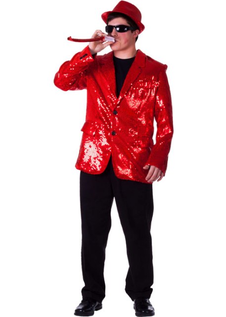 Picture of Dress Up America 740-L Adult Red Sequined Blazer- Large