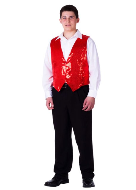 Adult Red Sequined Vest - Small