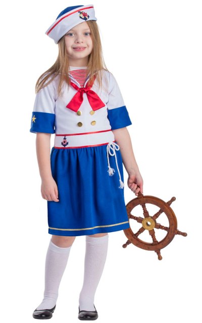 Picture of Dress Up America 777-L Sailor Girls Costume- Large - Age 12 to 14