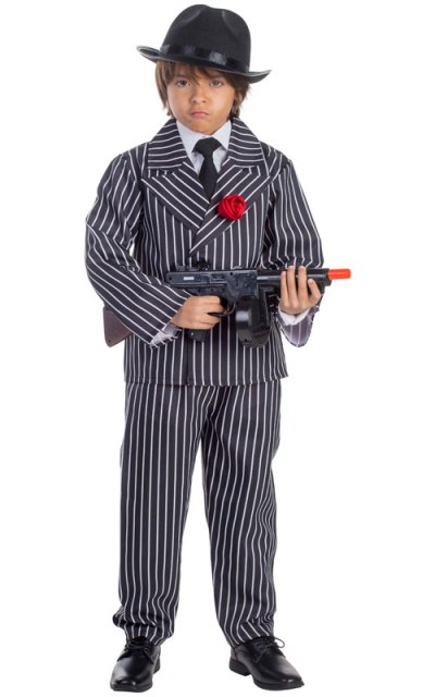 Picture of Dress Up America 781-L Pinstriped Gangster Boys Costume- Large - Age 12 to 14