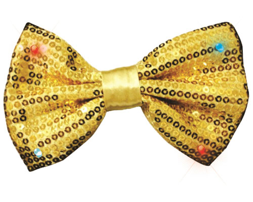 Picture of Dress Up America 912-G Sequin Bow Tie with LED&#44; Gold