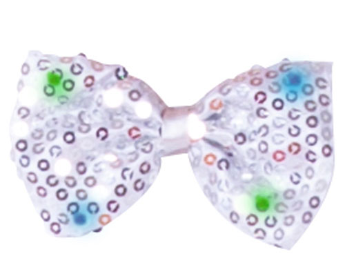 Picture of Dress Up America 912-S Sequin Bow Tie with LED&#44; Silver