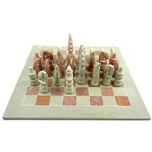 Picture of Smolart Hand Carved Soapstone Maasai Chess Set Board&#44; 14 in.