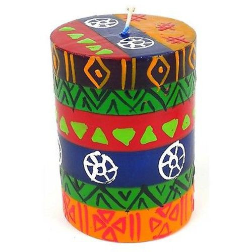 Single Boxed Hand-Painted Pillar Candle - Shahida Design
