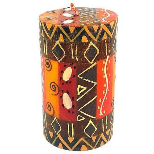 Single Boxed Hand-Painted Pillar Candle - Bongazi Design