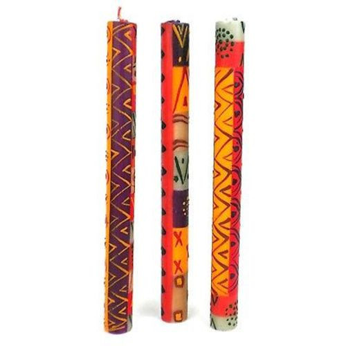 Set of Three Boxed Tall Hand-Painted Candles - Indaeuko Design