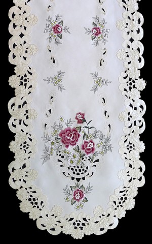 Picture of Sinobrite H0971-RS English Rose Round Doily- 12 in.