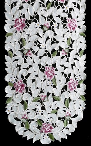 Picture of Sinobrite H7662-RS Purple Cottage Rose Round Table Cloth- 68 x 68 in.