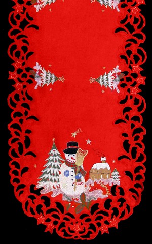 Picture of Sinobrite H8508 Snowman Oval Placemat- 12 x 18 in.