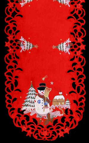 Picture of Sinobrite H8508 Snowman Round Table Cloth- 68 x 68 in.