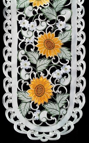 Picture of Sinobrite H8710-E Sunflower Square Table-Topper- 36 x 36 in.