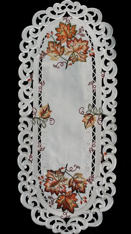 Picture of Sinobrite H9036-E Maple Leaf Branch Oval Placemat- 12 x 18 in.