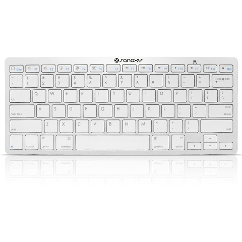 Picture of Sanoxy Ultra Slim Profile Wireless Bluetooth Keyboard for iOS&#44; Android - Windows & Mac&#44; Silver