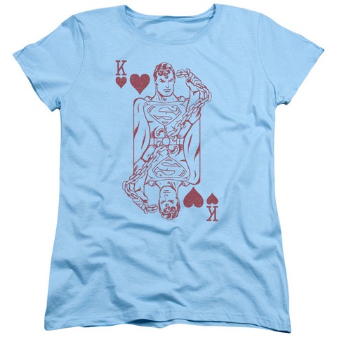 Dc-Super Card - Short Sleeve Womens Tee - Light Blue- Medium -  Trevco, DCO803-WT-2