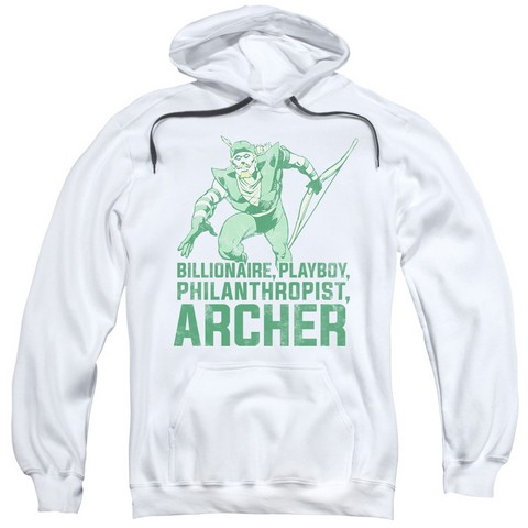 Dc-Archer - Adult Pull-Over Hoodie - White- Medium
