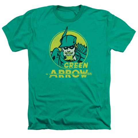 Dc-Archer Circle - Adult Heather Tee - Kelly Green- Small