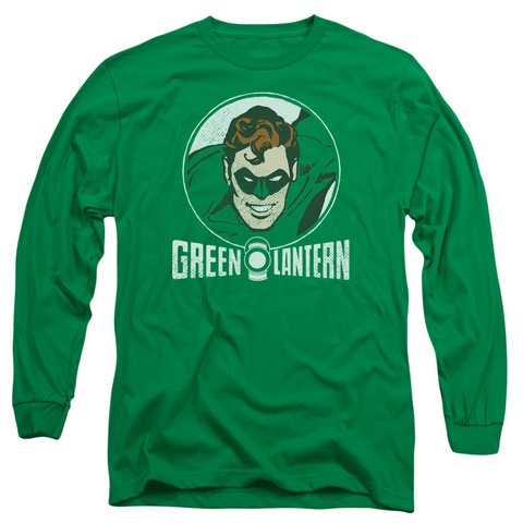 Dc-Lantern Circle - Long Sleeve Adult 18-1 Tee - Kelly Green- Medium