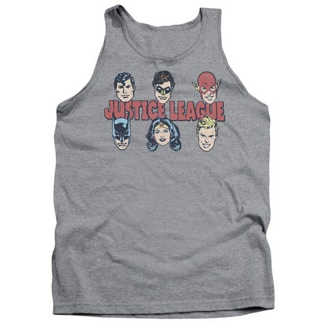 DC-Justice Lineup Adult Tank Top - Athletic Heather - Medium