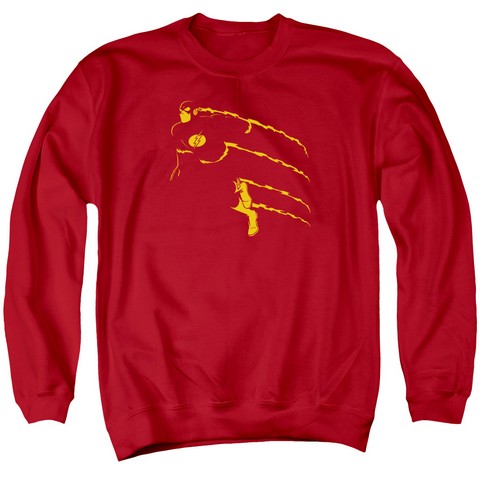 Dc-Flash Min - Adult Sweat Tee Crew - Red- 3X