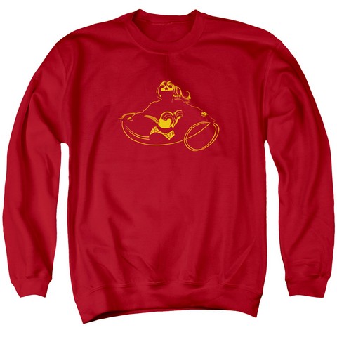 Dc-Wonder Min - Adult Sweat Tee Crew - Red- Small