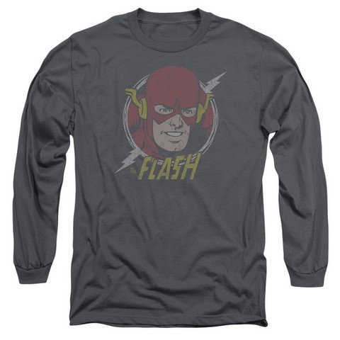 DC-Vintage Voltage - Long Sleeve Adult 18-1 Tee - Charcoal- Medium