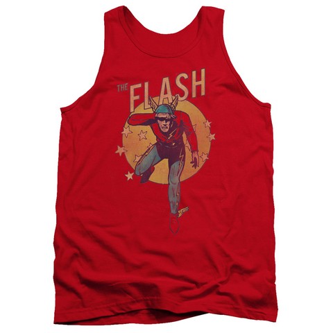 Dc-Circle & Stars - Adult Tank Top - Red- Medium