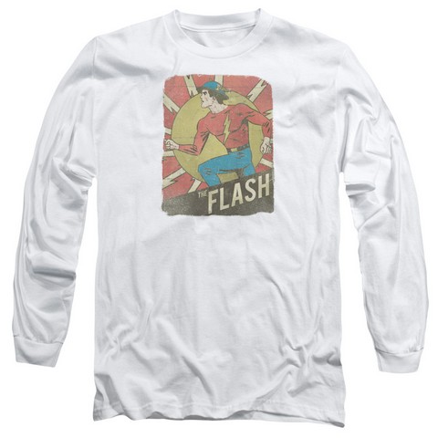 Dc-Tattered Poster - Long Sleeve Adult 18-1 Tee - White- Large