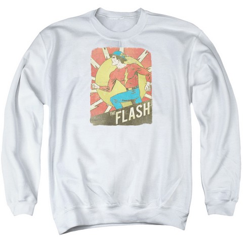 DC-Tattered Poster - Adult Sweat Tee Crew - White- 2X