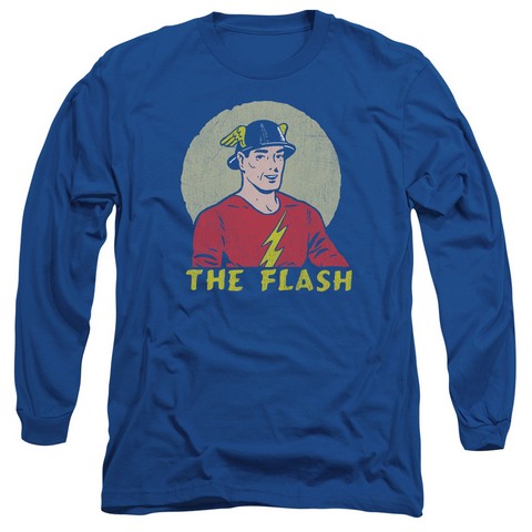 Dc-Faded Circle - Long Sleeve Adult 18-1 Tee - Royal Blue- Medium
