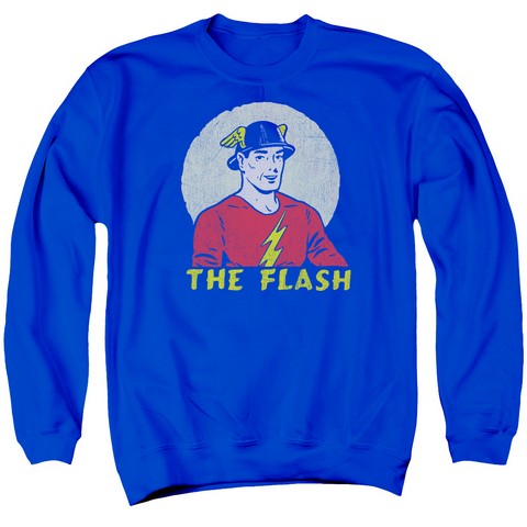 Dc-Faded Circle - Adult Sweat Tee Crew - Royal Blue- Medium