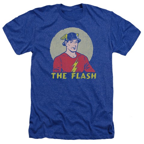 Dc-Faded Circle - Adult Heather Tee - Royal Blue- 2X